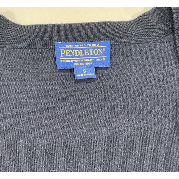 Pendleton Paisley Cardigan Sweater Women's Size Small Navy Blue Silk Nylon Blend - Picture 3 of 9